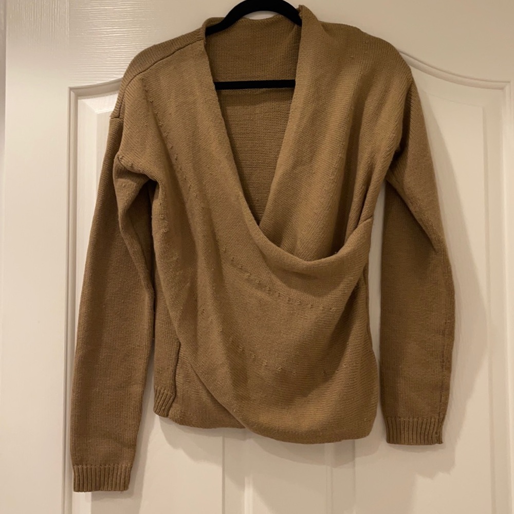 Tan cross over sweater